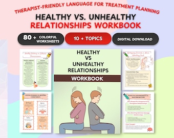 Healthy vs Unhealthy Relationships eBook: Therapy Worksheets, CBT Workbook