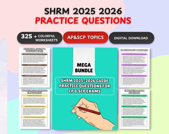 SHRM 2025-2026 Workbook Practice Questions for CP & SCP Exams