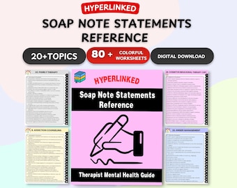SOAP Note Examples for Therapists  progress notes, soap notes, clinical notes, therapy intervention, therapy sessions (Digital Download)