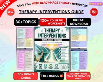 Therapy Interventions Guide | Mental Health Techniques, CBT, DBT, ACT (Digital Download)