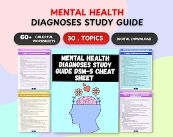 Mental Health Diagnoses Study Guide: DSM-5 Cheat Sheet