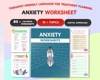 Anxiety Coping Skills Workbook | CBT Therapy Printable | Mental Health Worksheets PDF