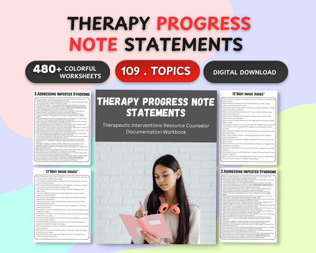 15000 Therapy Progress Note Statements Bundle | Therapeutic ...