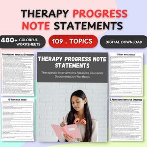 15000件の治療経過記録 | 治療介入リソースカウンセラー文書化ワークブック