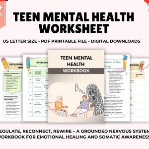 Teen Mental Health Workbook, social emotional learning, Anxiety Worksheet, teen therapy, Adolescent, self help, BPD, DBT, CBT, Coping skill