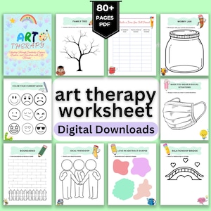 Art-thérapie - Feuilles de travail pour l'apprentissage socio-émotionnel. Habiletés de vie. Thérapie pour adolescents, counseling pour enfants, travailleur social, TCC, TCD, pleine conscience