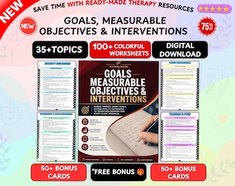 Therapy Goals & Interventions Guide: Treatment Planning Tools mental health therapy goals worksheet mental health therapy tools (PDF File)