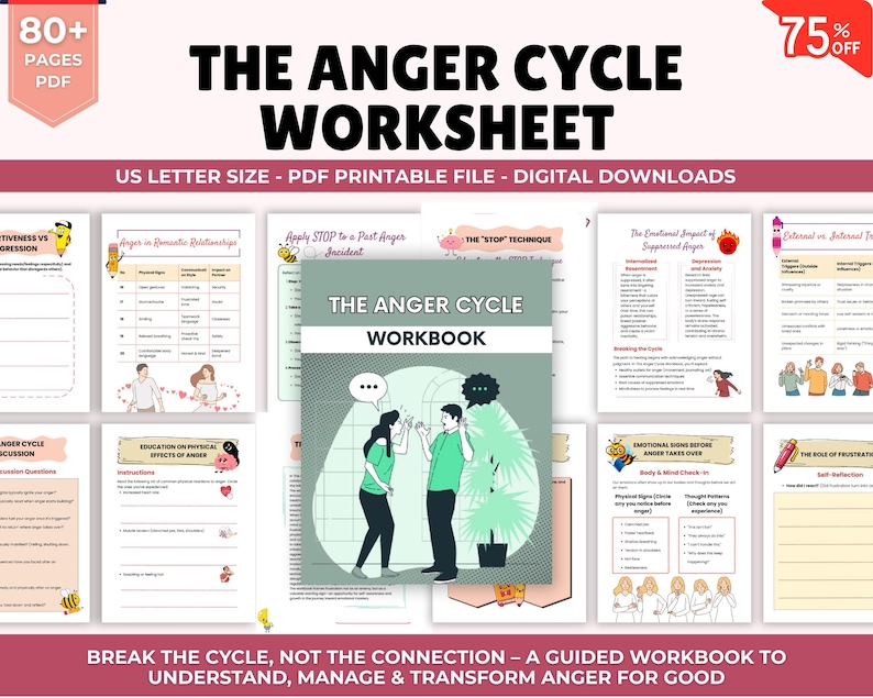 Anger Cycle Processing Worksheet.pdf Anger Management Workbook: Emotional Regulation, Coping Skills (self ...