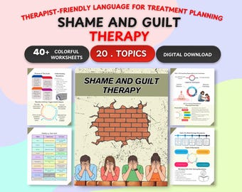 Shame and Guilt Therapy Workbook | CBT & Trauma-Informed Worksheets | Psychology Tools | Printable PDF