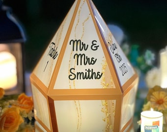 Wedding Set Centerpiece Picture, Custom Lantern Light Image, Photo Luminaries, Diamond Shaped Luminary, Anniversary luminary, Birthday Decor