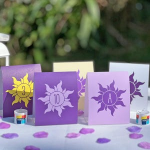 Tangled Sun Table Number, Custom Tent, Rapunzel Table Decorations, Rapunzel Wedding Decor, Birthday Fayritale Lantern, Rapunzel Table Decor