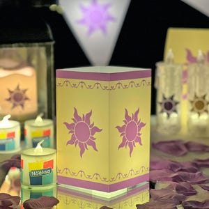 Tangled Lantern Set of 10 Party Souvenirs, Square Luminaries, Rapunzel Light Gift, Princess Keepsake Gift, Birthday Luminary Decor