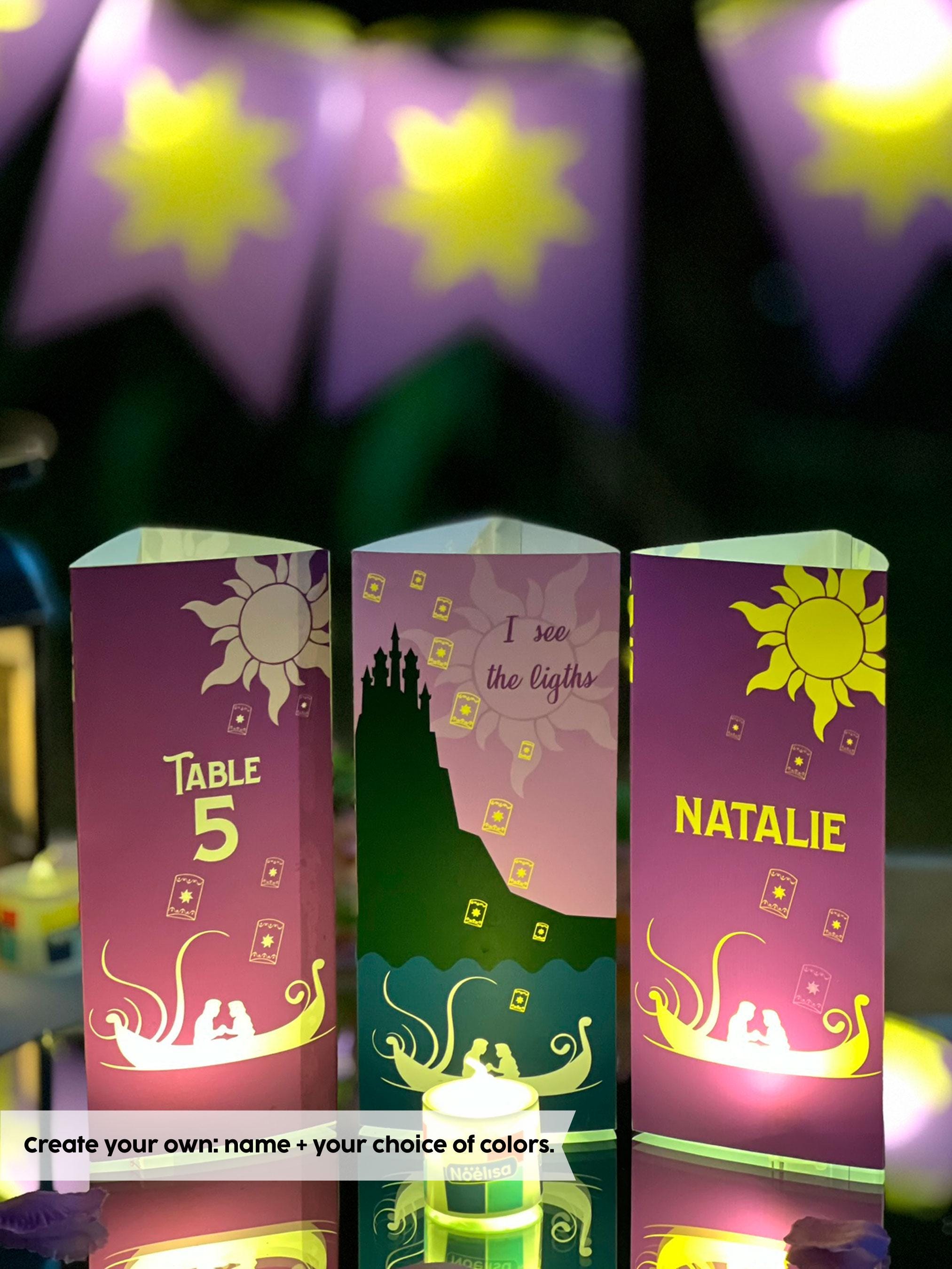 Tangled Numbers Tangled Table Numbers: Rapunzel Party Decor, Personalized Luminary ...