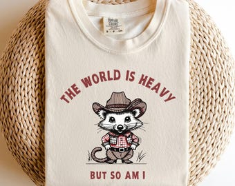 Comfort Colors Opossum Shirt: Funny Cowboy Possum Tee
