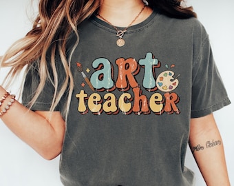 Comfort Colors Art Teacher-shirt: katoenen T-shirt in vintagestijl