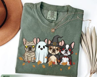 Comfort Colors Halloween French Bulldog T-Shirt: Spooky Fall Tee