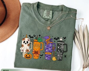 Comfort Colors® Coffee halloween shirt spooky coffee lover gift
