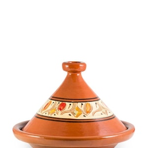 Tajine marroquí, utensilios de cocina de cerámica artesanales (25 cm)