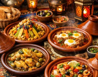 Handmade Moroccan Cooking Tajine - 30cm Clay Terracotta Tajine (Serves 4 to 6 People)