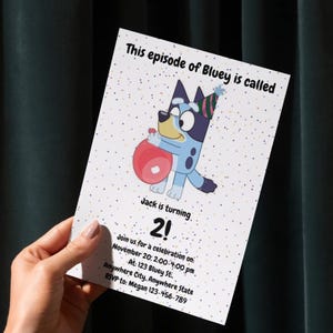 Bluey Birthday Party Invitation: Editable Template (Digital Download)