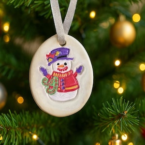 Decorazione natalizia - Ciondolo a forma di pupazzo di neve