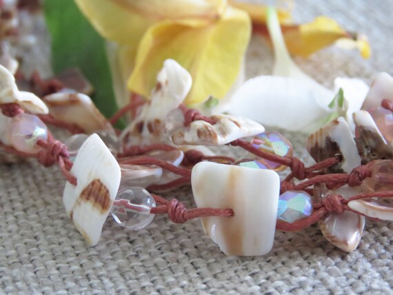 Shell Pink Crocheted Necklace - image 2