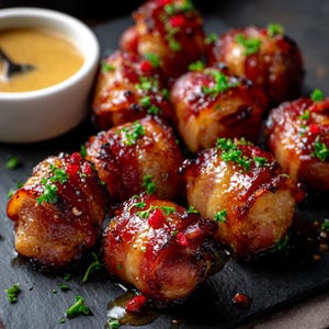 BEST RECIPE For Bacon Wrapped Kielbasa Bites | Sweet & Smoky Appetizer  | Instant Digital Download PDF