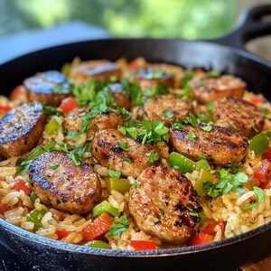 BEST RECIPE For Cajun Sausage and Rice Skillet | Spicy One Pot Dinner PDF | Louisiana Style Skillet Recipe | Instant Digital Download