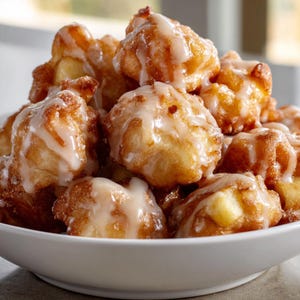 BEST RECIPE For Apple Fritter Bites | Mini Cinnamon-Apple Fritters with Vanilla Glaze | Instant Digital Download PDF