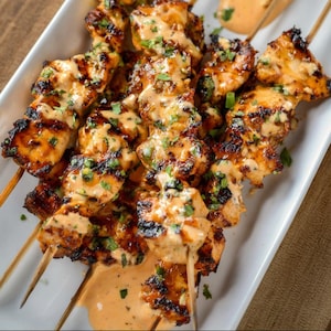 BEST RECIPE For Bang Bang Chicken Skewers | Spicy-Creamy Grilled Chicken Appetizer | Instant Digital Download PDF