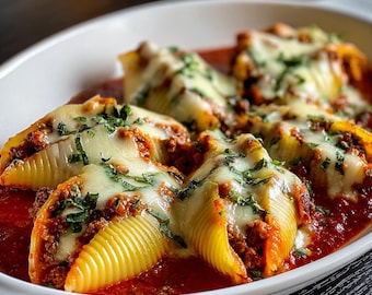 Beef-Stuffed Shells Recipe | Creamy Ricotta Filling (Digital Download)
