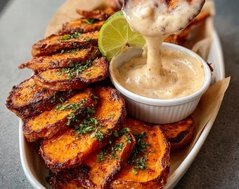 BEST RECIPE For Smoky Roasted Sweet Potatoes with Chipotle Mayo | Spicy-Sweet Side Dish | Instant Digital Download PDF