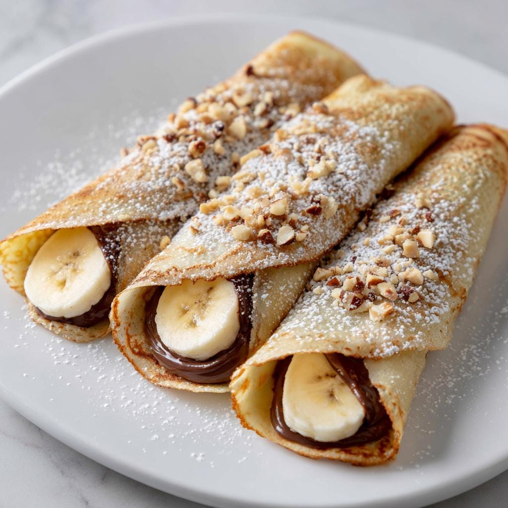 バナナヌテラクレープのレシピ｜フレンチチョコレートヘーゼルナッツ