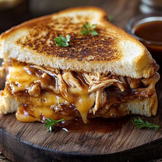 BEST RECIPE for BBQ Chicken Grilled Cheese Comfort Food Sandwich