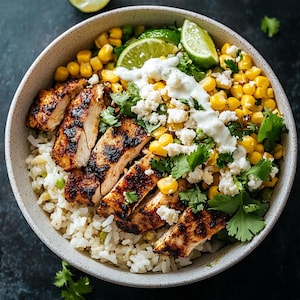 BESTE RECEPT Voor Street Corn Chicken Rice Bowl | Gemakkelijke Mexicaans geïnspireerde maaltijdbereiding | Direct downloaden
