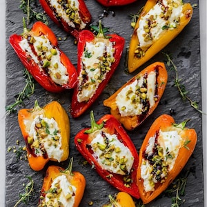 BEST RECIPE For Goat Cheese Stuffed Mini Peppers | Elegant Appetizer Idea  | Instant Digital Download PDF