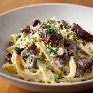BEST RECIPE For Creamy Steak Pasta with Mushroom & Whiskey Sauce | Gourmet One-Pan Pasta Recipe | Instant Digital Download PDF