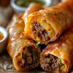 BEST RECIPE For Cheeseburger Eggrolls | Fun Party Appetizer | Easy Party Appetizer | Instant Digital Download PDF