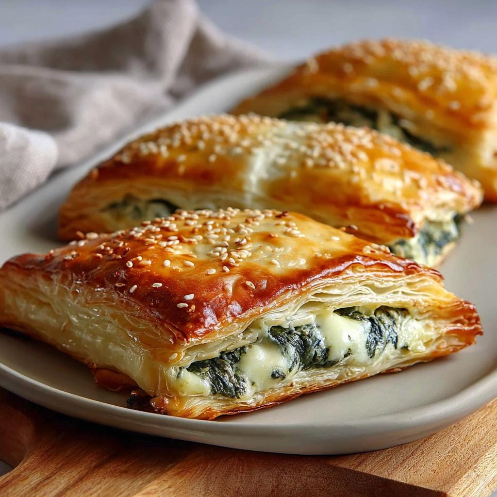BEST RECIPE For Cheese & Spinach Stuffed Pastry | Savory Puff Pastry Pockets | Instant Digital Download PDF