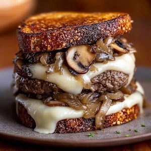 BEST RECIPE For Mushroom Swiss Patty Melt | Printable Diner-Style Sandwich | Classic Comfort Food Recipe | Instant Digital Download PDF