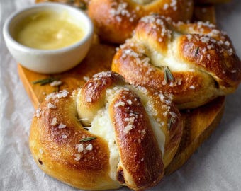 BEST RECIPE For Mozzarella Stuffed Soft Pretzels | Homemade Cheese-Filled Soft Pretzel Snack Recipe | Instant Digital Download PDF