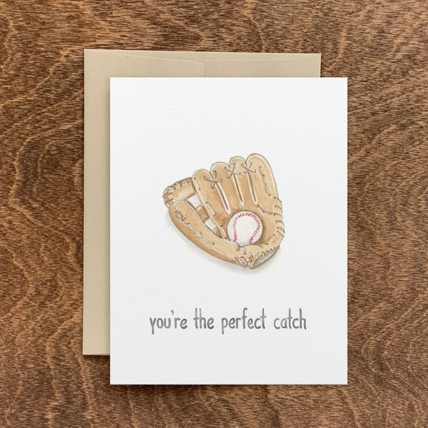 Perfect Catch Anniversary Card, Perfect Catch Anniversary, Baseball Anniversary, Baseball Girlfriend, Baseball Boyfriend, Baseball Romantic