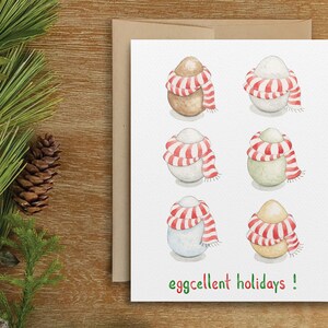 Eggcellent Holidays Card, Eggcellent Christmas, Egg Holiday, Farm Christmas Card, Chicken Holiday, Farm Fresh Egg Holiday, Food Pun Holiday