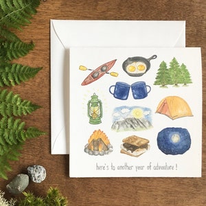 Another Year of Adventure Card, Camping Birthday, Camping Anniversary, Camping Card, Outdoor Lovers, Birthday Hiking, Anniversary Hiking