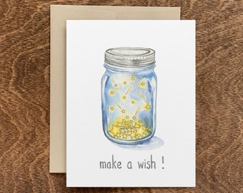 Make a Wish Card, Make a Wish Birthday, Shooting Star, Mason Jar, Star Birthday, Make a Wish, Star Celebration, Birthday Card, Birthday Wish