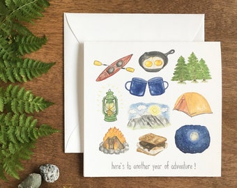 Another Year of Adventure Card, Camping Birthday, Camping Anniversary, Camping Card, Outdoor Lovers, Birthday Hiking, Anniversary Hiking