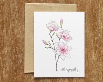 Magnolia Greeting Card | Sympathy Card | Thinking of You Card | Sympathy Magnolia Card | Sympathy Flower Card