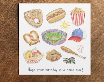 Baseball Birthday Card, Home Run Birthday Card,  Baseball Birthday, Sports Lover, Coach Birthday, Little league, Baseball Card