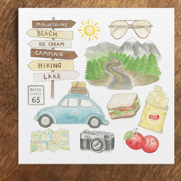 Road Trip Birthday Card, Roadtrip Birthday, Road Trip Anniversary, Road Trip Grad, Travel Card, Wanderlust Adventure, Adventure Birthday