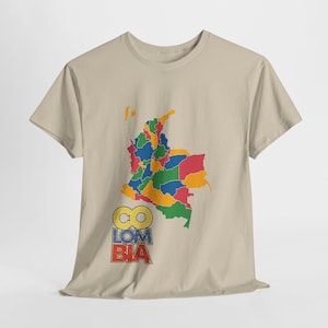 Kolumbien Shirt, Kolumbien Tshirt, Buntes Kolumbien Karte T-Shirt, Unisex Heavy Cotton T-Shirt, Lustiges Geschenk, Reisebekleidung, Sommerstil, Casual Wear